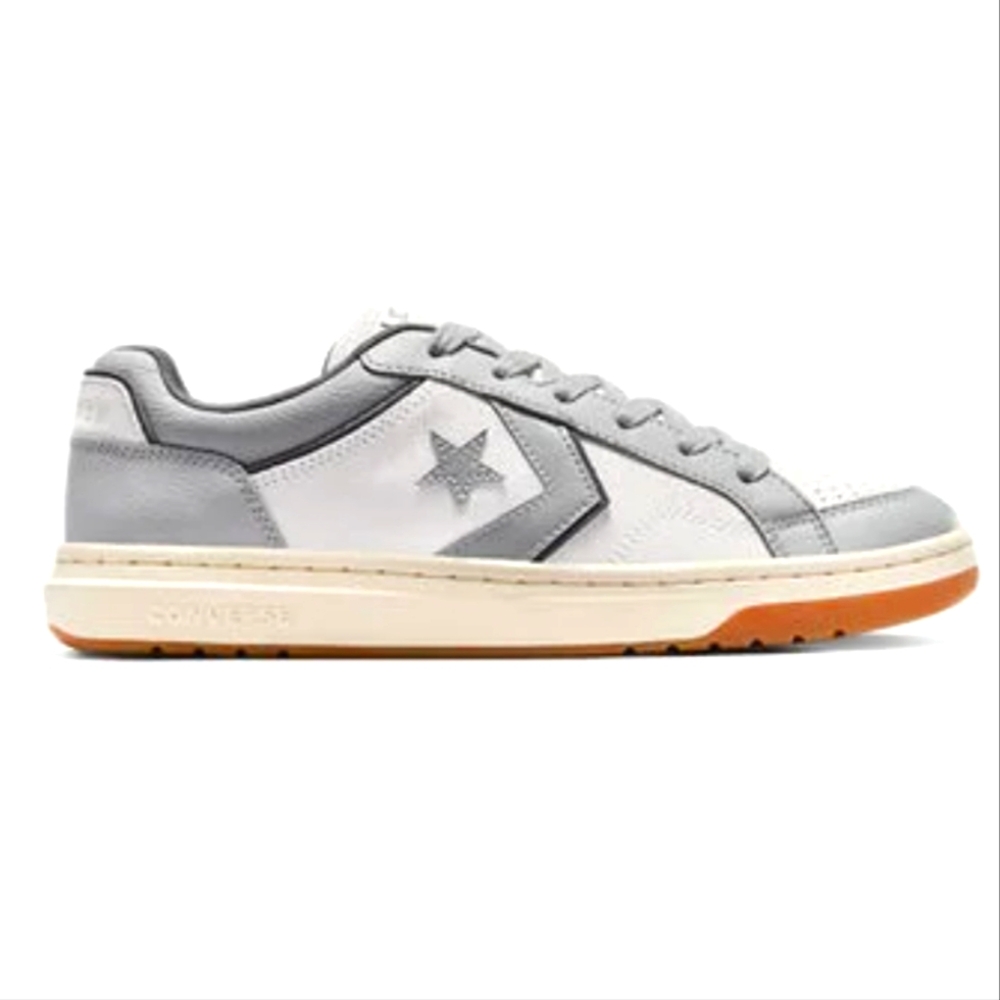 🆕Converse All Star Leather Suede Low Tops Gray/White Unisex Sz 11/Men9.5 NWT